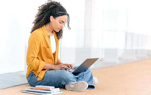 A student working on their essay