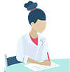 Illustration of a nurse writing a report